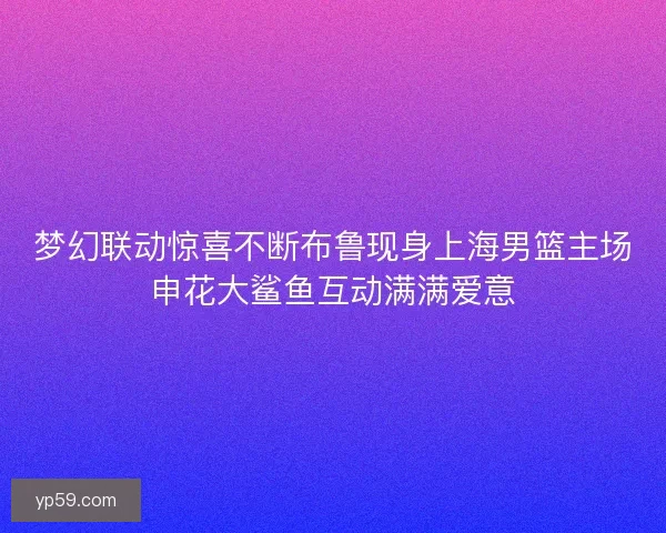梦幻联动惊喜不断布鲁现身上海男篮主场申花大鲨鱼互动满满爱意